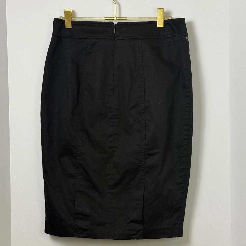 Mossimo Black Stretch Pencil Skirt‎ Zipper Detail Womens Size 8 - Picture 3 of 5